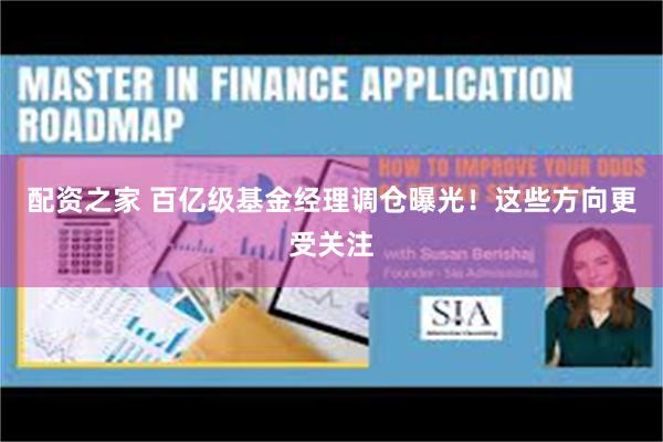 配资之家 百亿级基金经理调仓曝光！这些方向更受关注
